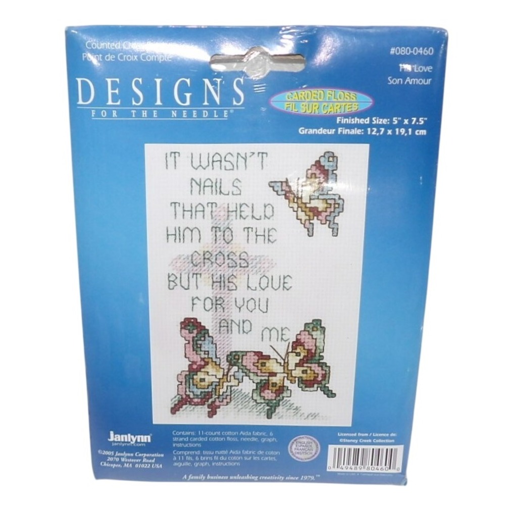 Janlynn Designs For The Needle His Love Counted Cross Stitch Kit 080-0460 New